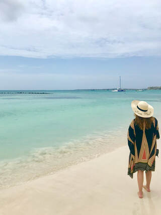 Walking on the beach in Aruba